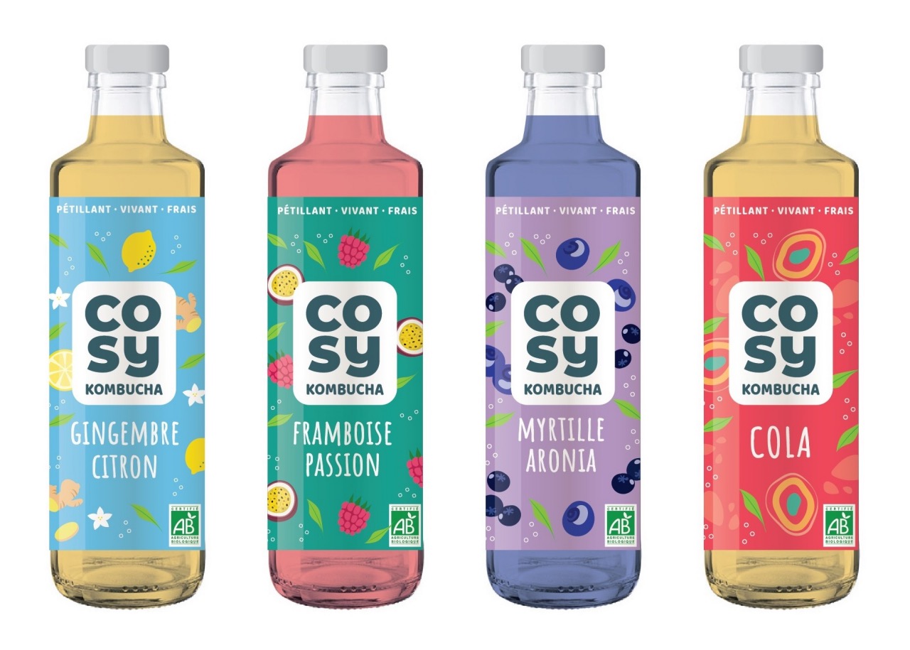 Packing design trends 2023 example: playful kombucha